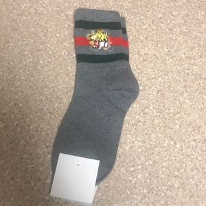 Gucci striped socks with Tiger grey/red/green